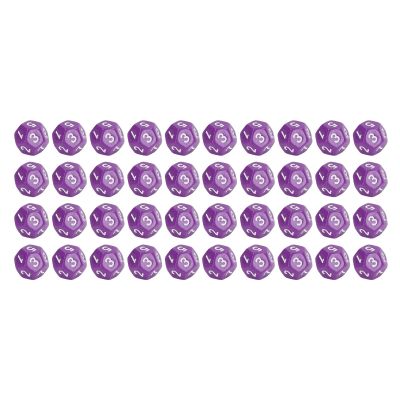 12 Sided Dice Set Polyhedral Dice 40Pcs Durable Plastic Easy Read Numbers for Board Games Family Party Club Education Entertainment (Purple)