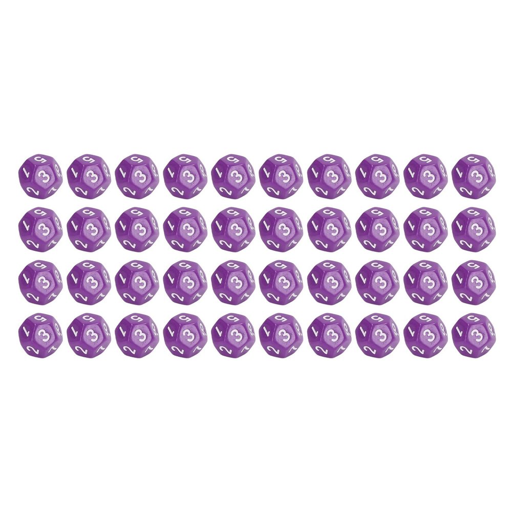 12 Sided Dice Set Polyhedral Dice 40Pcs Durable Plastic Easy Read Numbers for Board Games Family Party Club Education Entertainment (Purple)