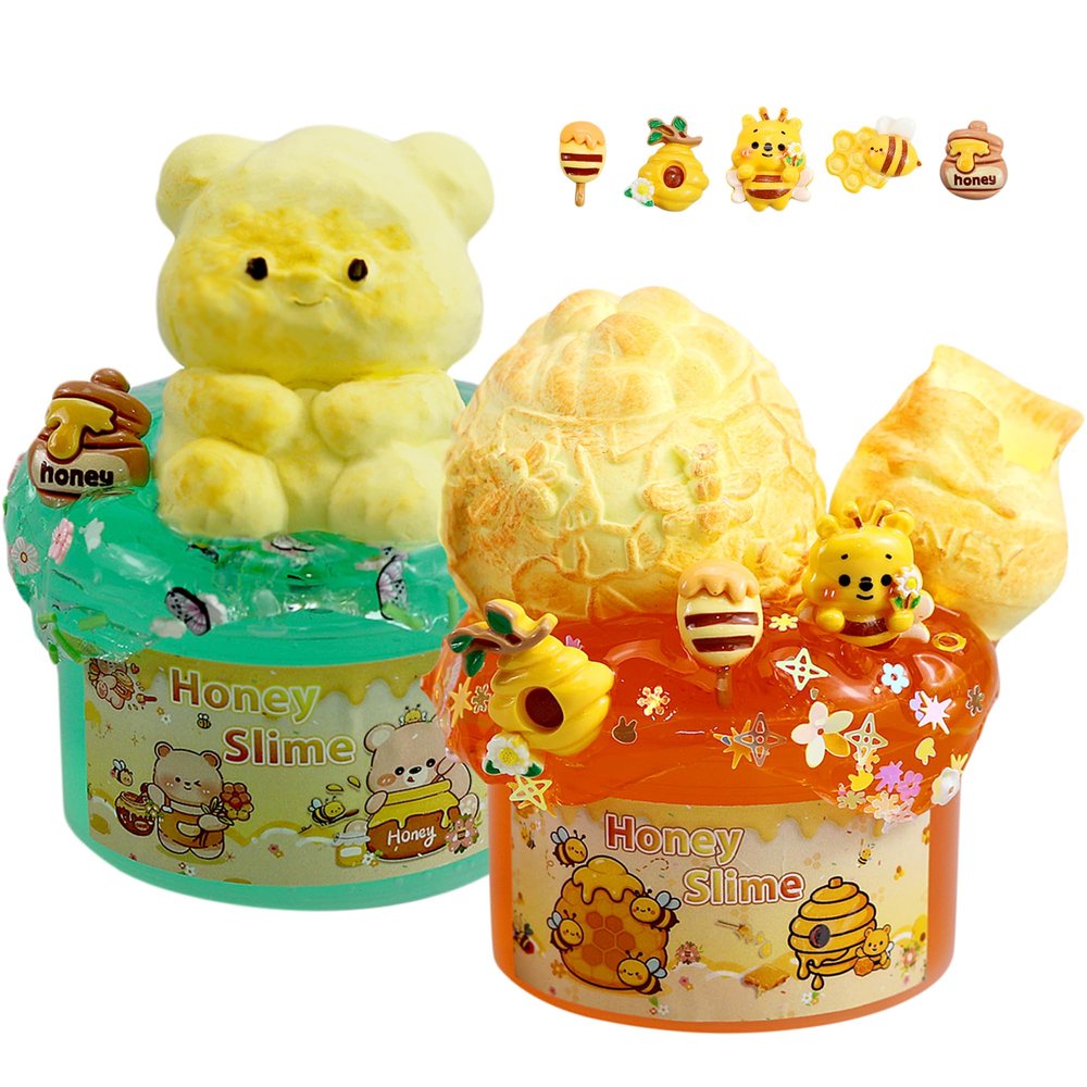 2 Pack Slimes, Slime for Kids Honey & Panda kit, Butter Cloud Slime kit for Girls Ages 8-12,Toys for Girls and Boys,4-10 Year Old Girl Birthday Christmas Party Favors for Kids Goodie Bag Stuffers