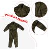 1:12 Scale Action Figure Clothes Uniform Jumpsuit Trendy Dress up, Casual, Doll Costume for 6" Male Figures, Green view 3