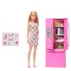 Barbie Barbie's Kitchen Doll and Kitchen Set with Fridge and 10 Accessories Including Food, plus Sticker Sheet, JKB52 view 3