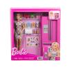 Barbie Barbie's Kitchen Doll and Kitchen Set with Fridge and 10 Accessories Including Food, plus Sticker Sheet, JKB52 view 4