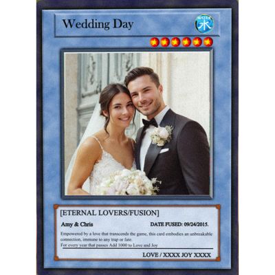 Canvas Freaks Pokepet Aureliq Summon Wedding Card  Custom Anime-Inspired Gift with Real Photo for Bride, Groom, or Couple