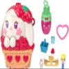Polly Pocket Dolls and Playset, Strawberry Picnic Bunny Compact, Travel Toy with 1 Micro Doll, Pet, Fruit Themed Accessories view 1