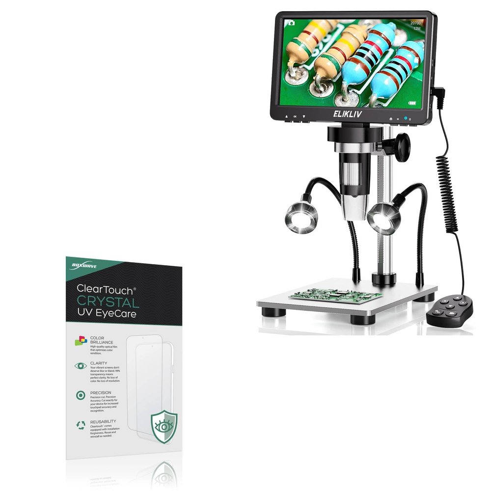 BoxWave Screen Protector Compatible With Elikliv EDM9 Digital Microscope (7 in) - ClearTouch Crystal Anti-UV EyeCare (2-Pack), Filters out Harmful Blue Light Reduce Fatigue