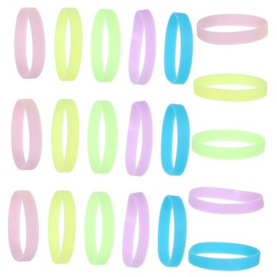 BESPORTBLE 25pcs Silicone Wristbands: Glow in The Dark Rubber Bracelets Luminous Neon Bands Colorful Stretch Wristbands - for Party Favors Concert Carnival Cup Markers