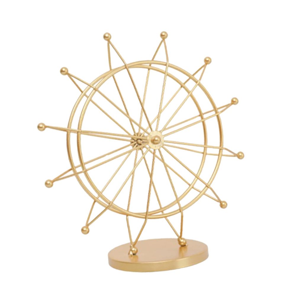 ABOOFAN Creative Ferris Wheel Decor for Living Elegant Sky Wheel Adornment with Stable Round Base Unique Design for Home and Office Desk Decoration Gold Finish