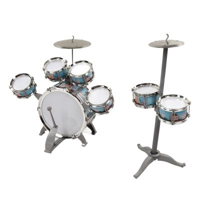 aqxreight Kids Jazz Drum Set 7 Drums Loud Sound Compact Beginner Drum Kit with Stool for 3 Years Old Above Professional Design Kids Drum SetKids Jazz Drum SetKids Jazz Drum KitToddler Drum