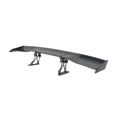 1/10 Scale for RC Car Plastic Rear Wing Spolier Carbon Fiber Pattern with Aluminum Support Drift On Road Touring Model Hobby(Yellow)