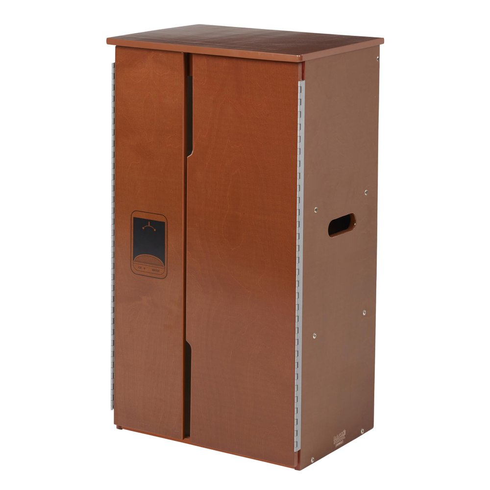 Back2School Express Chef's Station Kids Wooden Pretend Kitchen Refrigerator, Play Kitchen, Dark Walnut
