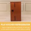 Back2School Express Chef's Station Kids Wooden Pretend Kitchen Refrigerator, Play Kitchen, Dark Walnut view 3