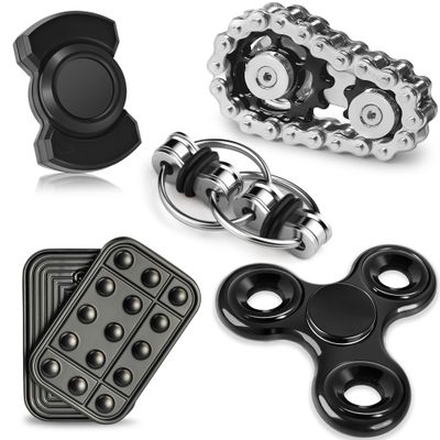 5 Pcs Fidget Toys Adults & Teen Metal Fidgets Spinner Easter Basket Stuffers for Teen Boys Magnetic Slider Cool Gadgets Office Desk Toy Stress Relief Sensory Items for Autism ADHD Anxiety Gifts