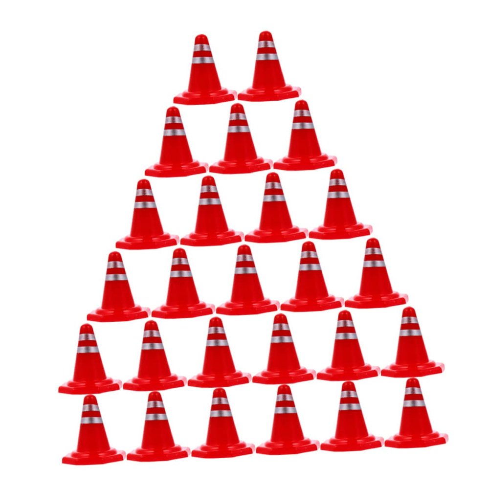 BESPORTBLE 25Pcs DIY Traffic Sign with Road Cones and Simulation Roadblocks for Sand Table Play Educational Traffic Knowledge Model for Parties and Traffic Demonstration