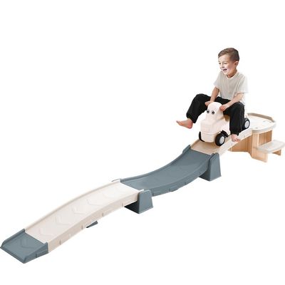 Up & Down Roller Coaster Toys for Toddlers Push Car Outdoor Playset with Farther & Faster Track Expansion Pack Grey