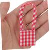 SHINEOFI 2pcs Doll Mini Canvas Bags Cute Plaid Pattern Miniature Crossbody Bags for Plush Doll Carrying Accessories Miniatures Toy Photography Props view 4