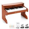 CAHAYA Kids Piano Keyboard Wooden - 25 Keys Digital Piano for Kids Fun & Music Educational Toy Wood Keyboard for 3+ Girls and Boys Birthday Gifts view 1