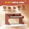 CAHAYA Kids Piano Keyboard Wooden - 25 Keys Digital Piano for Kids Fun & Music Educational Toy Wood Keyboard for 3+ Girls and Boys Birthday Gifts view 2