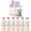 13 PCS Happy Birthday Cake Topper Set, Glitter Birthday Cupcake Topper with Heart Cake Topper Decoration for Kids Boys Girls Birthday Party Supplies view 1