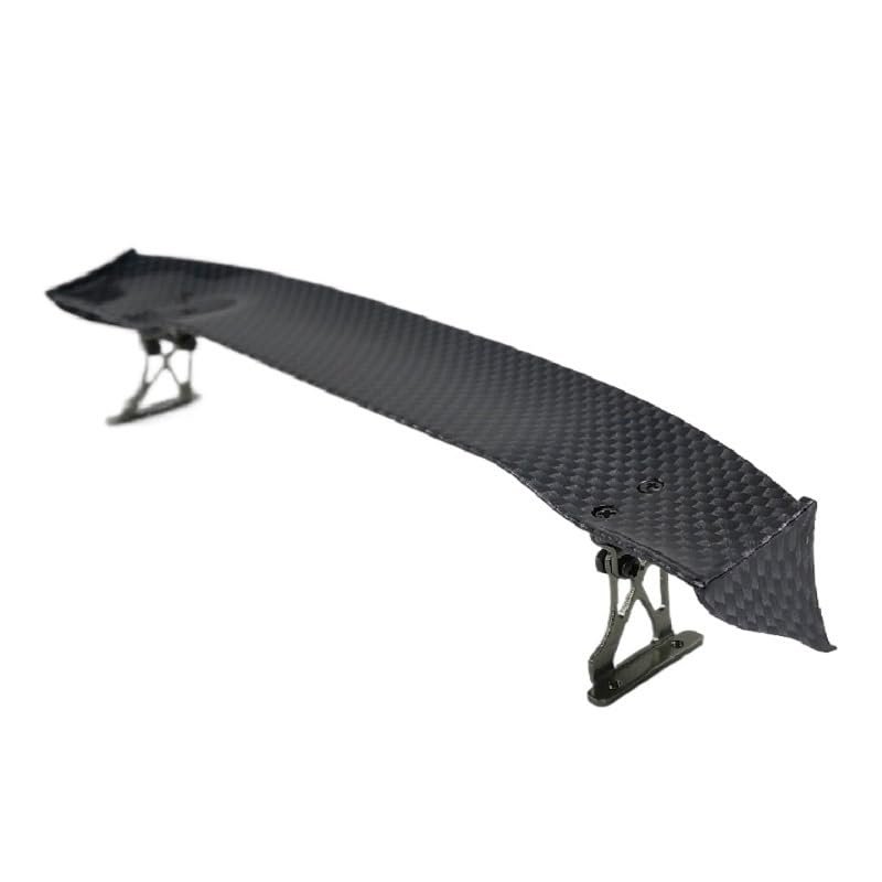 1/10 Scale for RC Car Plastic Rear Wing Spolier Carbon Fiber Pattern with Aluminum Support Drift On Road Touring Model Hobby(Burgundy)
