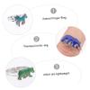 TOBBOMEY 4Pcs Color Changing Animal Mood Rings Thermochromic Finger Rings for Dinosaur Elephant Polar Bear Fun Carnival Costume Accessories view 3