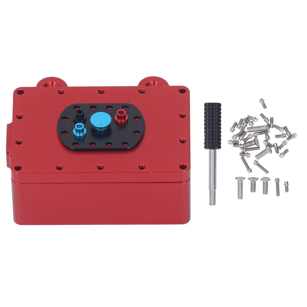 plplaaoo RC Receiver Box Aluminum Alloy Durable Sealed Metal Protector Case for 1/10 RC Crawler Cars Electronics Equipment Accessories Storage (Red)