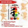 12 Pack Ninja Party Favors for Kids - Individually Wrapped Paint Your Own Wooden Magnet Craft Kits with Thank You Card, Stealthy Birthday Decorations for Boys & Girls view 2