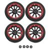 4Pcs 12mm Hex RC Wheels Tires 1/10 Scale Off Road Tires F Shaped Tread 10 Hole Red Ring Wheel Hub Tires Strong Cushioning High Wear Resistance for Axial HSP Redcat Tamiya HPI view 1