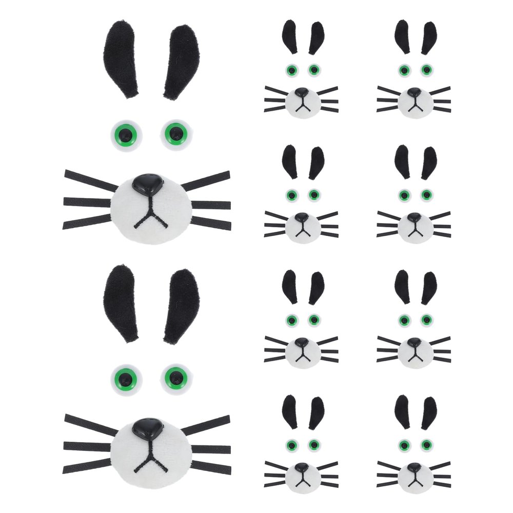 Homoyoyo 10 Sets DIY Plush Dog Accessories - Soft Safety Nose Mouth Beard Eyes Ears for Stuffed Animals Craft Supplies for Puppy Doll Stuffed Animal Toy