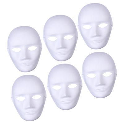 Abaodam 6Pcs DIY Unpainted Masks for Blank Pulp Masquerade Masks for Favors for Birthdays Carnivals School Events and Halloween