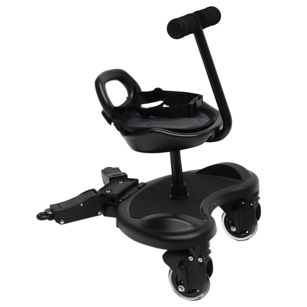2 in 1 Universal Stroller Board with Saddle Seat and Standing Platform, Child Rider Stroller Attachment, Stroller Standing Board, Holds Children Up to 55lbs 2 to 6 Years