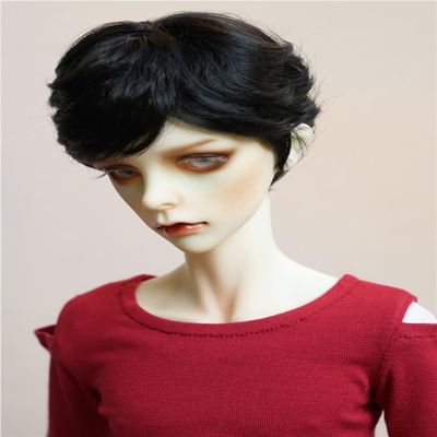 1/3 1/4 1/6 1/8 1/12 BJD Male Doll Wig Doll Hair Short Hair (Black) for Male Movable Doll Action FigureJointed Doll DIY Toys(1/6)