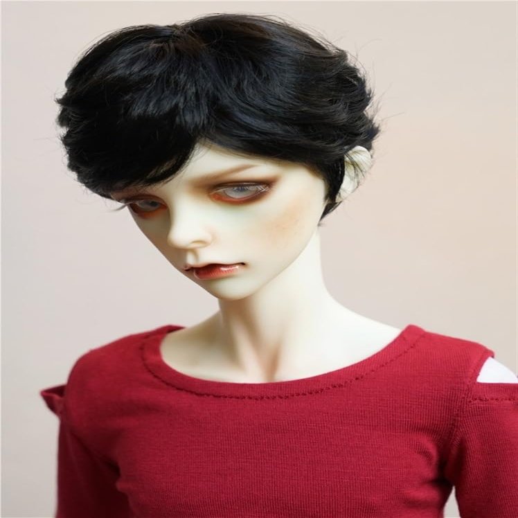 1/3 1/4 1/6 1/8 1/12 BJD Male Doll Wig Doll Hair Short Hair (Black) for Male Movable Doll Action FigureJointed Doll DIY Toys(1/6)