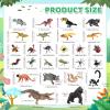 52 Pcs Rainforest Diorama Box Kit - Jungle Animal Model Figures Set, Artificial Tree Stump Fake Rocks Sand Stone Moss for DIY Craft Projects, Home Decoration, Collection Display view 3