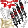 BRCatWPark Shock & Tower 3 Types of Hardness Springs Upgrades Part for 1/14 Typhon GROM Mega 380,ARA2106/ARA2306/ARA2306S,RC Alloy Front Rear Adjustable Spring Absorber & Shock Mounts,Red view 1