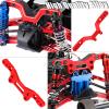 BRCatWPark Shock & Tower 3 Types of Hardness Springs Upgrades Part for 1/14 Typhon GROM Mega 380,ARA2106/ARA2306/ARA2306S,RC Alloy Front Rear Adjustable Spring Absorber & Shock Mounts,Red view 4
