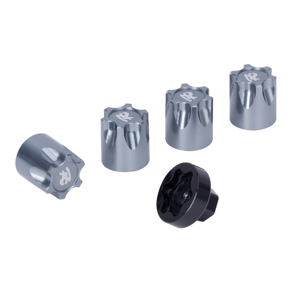 4pcs Metal Wheel Rim Center Cap Dust Cap M4 Nut for 1/10 RC Crawler Car Axial SCX10 D90 TRX4 TF2 CC01 Capra VS4-10 Tire Upgrades (Titanium)
