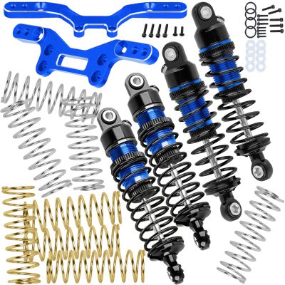 BRCatWPark Shock & Tower 3 Types of Hardness Springs Upgrades Part for 1/14 Typhon GROM Mega 380,ARA2106/ARA2306/ARA2306S,RC Alloy Front Rear Adjustable Spring Absorber & Shock Mounts,Navy Blue