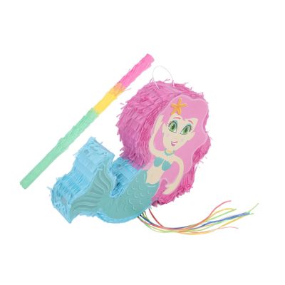 1Set Mermaid Pinata for Birthday Party Design with Stick for Mermaid Theme Decorations and Fun Games at Celebrations