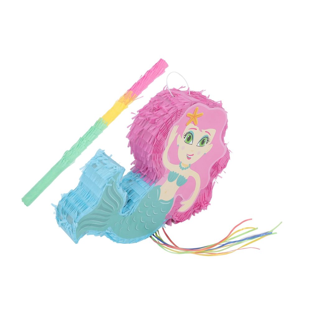 1Set Mermaid Pinata for Birthday Party Design with Stick for Mermaid Theme Decorations and Fun Games at Celebrations