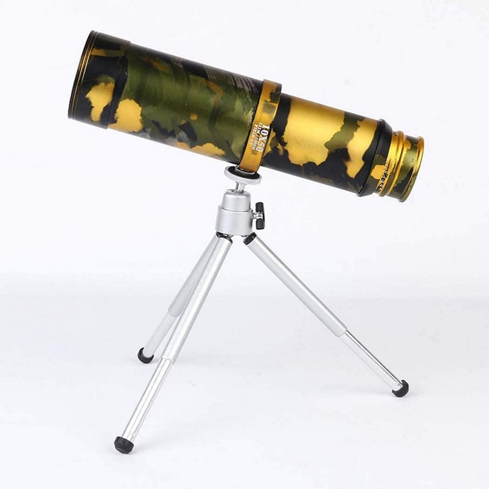 10X50 Big Eyepiece Monocular Telescopes, All Metal Stretch Optical Pirate Mirror, Waterproof Small Lightweight Telescope