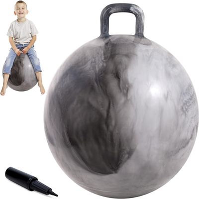 Upper Rider Clouds Hopper Ball for Kids,20 Inch Bouncy Ball with Handle,Grey Inflatable Hippity Hop for Boys Girls Aged 6-12, Indoor Outdoor Jumping Toys Gift with Pump