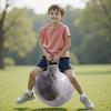 Upper Rider Clouds Hopper Ball for Kids,20 Inch Bouncy Ball with Handle,Grey Inflatable Hippity Hop for Boys Girls Aged 6-12, Indoor Outdoor Jumping Toys Gift with Pump view 2