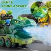 IHAHA 10 in 1 Dinosaur Truck Toys with 9 Dino Cars for Kids 3-5 Years, Dino Carrier Truck with Foldable Track, Spray, Light & Sounds, Birthday Gifts for Toddlers Boys Girls 3 4 5 6 7 8 Years Old view 3
