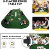 YUZPKRSI 79 x 36 Inch Foldable Poker Table Top, Rectangular Poker Table Topper Green Felt with Chips Tray & Cup Holders, Professional Texas Holdem Poker Mat with Carrying Bag for Card Casino Games view 4