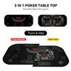 YUZPKRSI 3 in 1 Poker Table Top, Texas Hold'em Poker Card Tabletop Layout with Reversible Black Felt, Foldable Poker Table Craps Mat with Cup Holders, Carrying Bag for Poker/Blackjack/Craps view 2