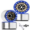 BRCatWPark 1.9 Brass Beadlock Wheel Rim for 1/10 SCX10 SCX10 II 90046 SCX10 III AXI03007 SCX10 Pro TRX4 TRX6 Gen7/8 D90 VS4-10 MST CFX RC Crawler Car,Brass Beadlock & Aluminum Deep Dish Rim,BlackGold view 1