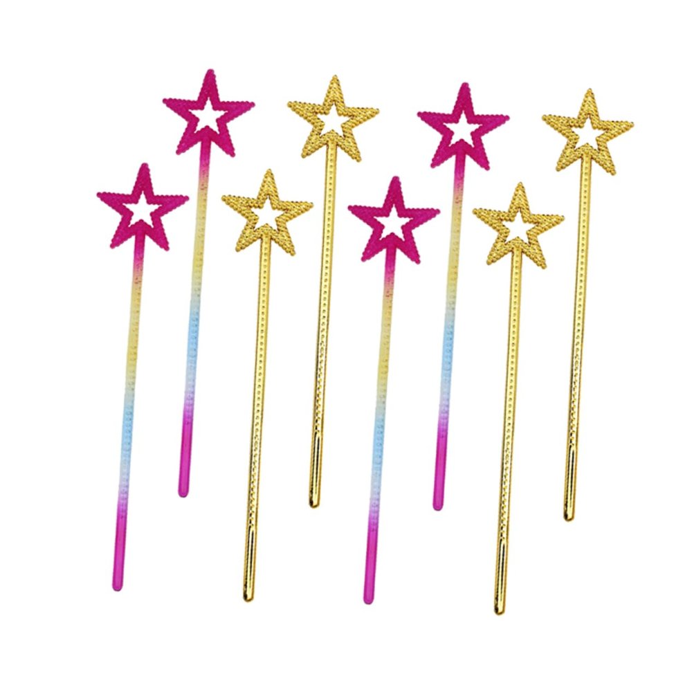 HONITANO 8pcs Hollow Star Wands for Golden Iridescent Fairy Party Decoration for Birthdays Halloween and Cosplay Events for Little Princesses and Themed Parties