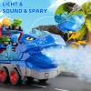 10 in 1 Dinosaur Truck Toys for Kids Toddlers Boys 3-5 4-8, Dino Carrier Truck with Foldable Track, Spray, Light & Sounds and 9 Dino Cars, Birthday Gifts for Kids Boys Girls 3 4 5 6 7 8 Year Old view 4