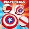 YMMAALE 12 Inch Captain Round Shield,Superhero Shield Prop Role Play Toy,Halloween Cosplay Shield for Birthday Gift,Party Decoration view 3