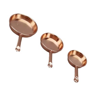3Pieces Miniature Frying Pans Set for 1/12 Scale Dollhouses Kitchen Scene Display Decoration Creative Dollhouses Accesso